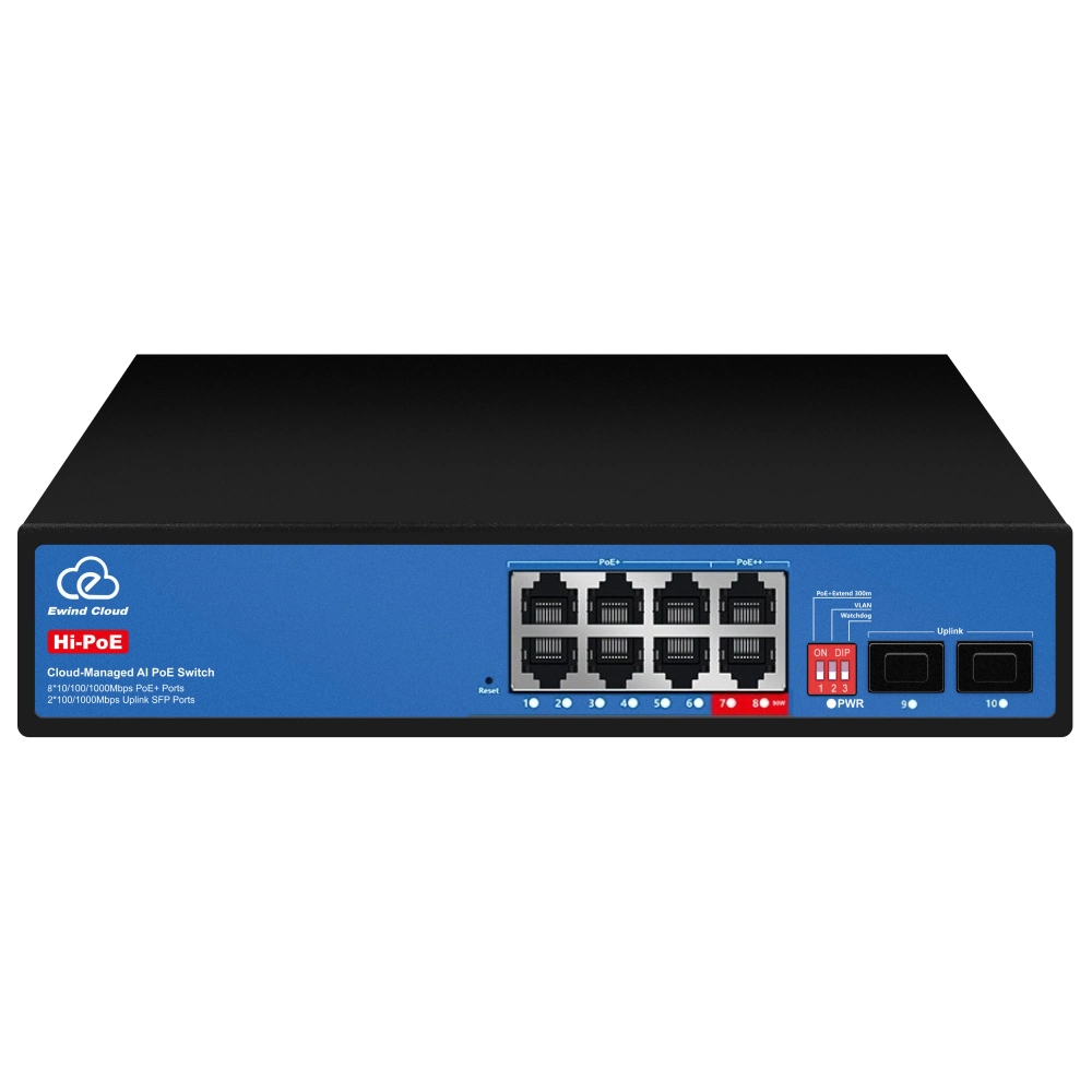 Комутатор 10 портів керований хмарно Ewind EW-ES3010FGSH-AP AI PoE