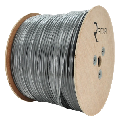 Кабель коаксіальний з живленням 305 м RITAR B305-3C2V + 2x0.5mm, 0,5 мм.CU, 64x0.12m CCA