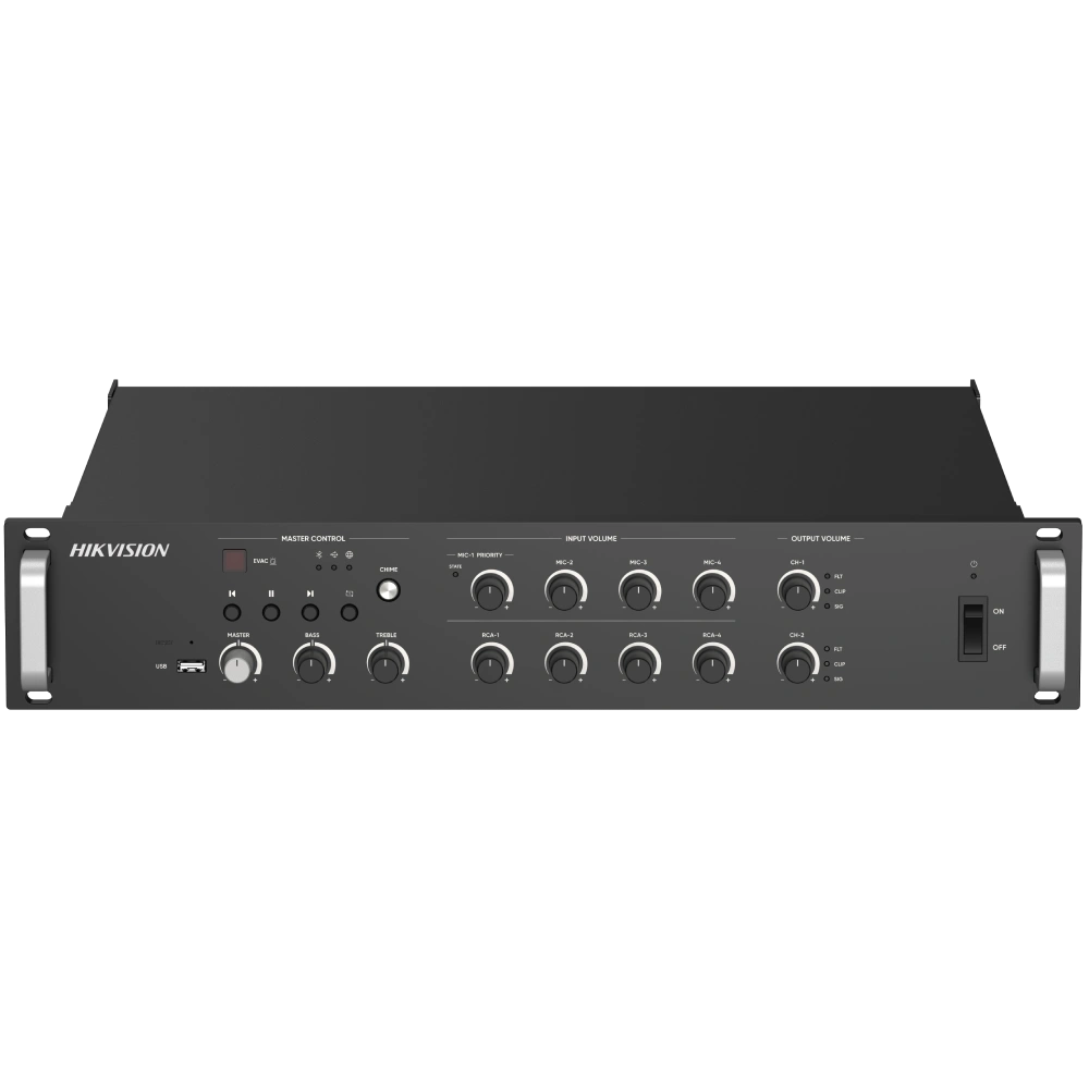 Мережевий підсилювач Hikvision DS-QAZ1A500G1-VB4 500 Вт на 2 зони (обʼєднано → #24145)